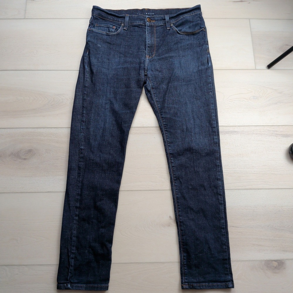 Mott & Bow Wooster Skinny Jeans Mens 34x32 (Fits 34x31) Dark Indigo Blue Stretch